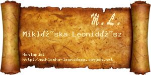 Miklóska Leonidász névjegykártya